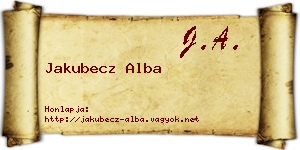 Jakubecz Alba névjegykártya
